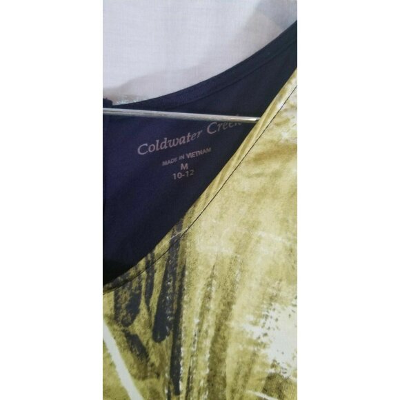 Coldwater Creek Green Black Button Back Top M 10 12 - Picture 4 of 4